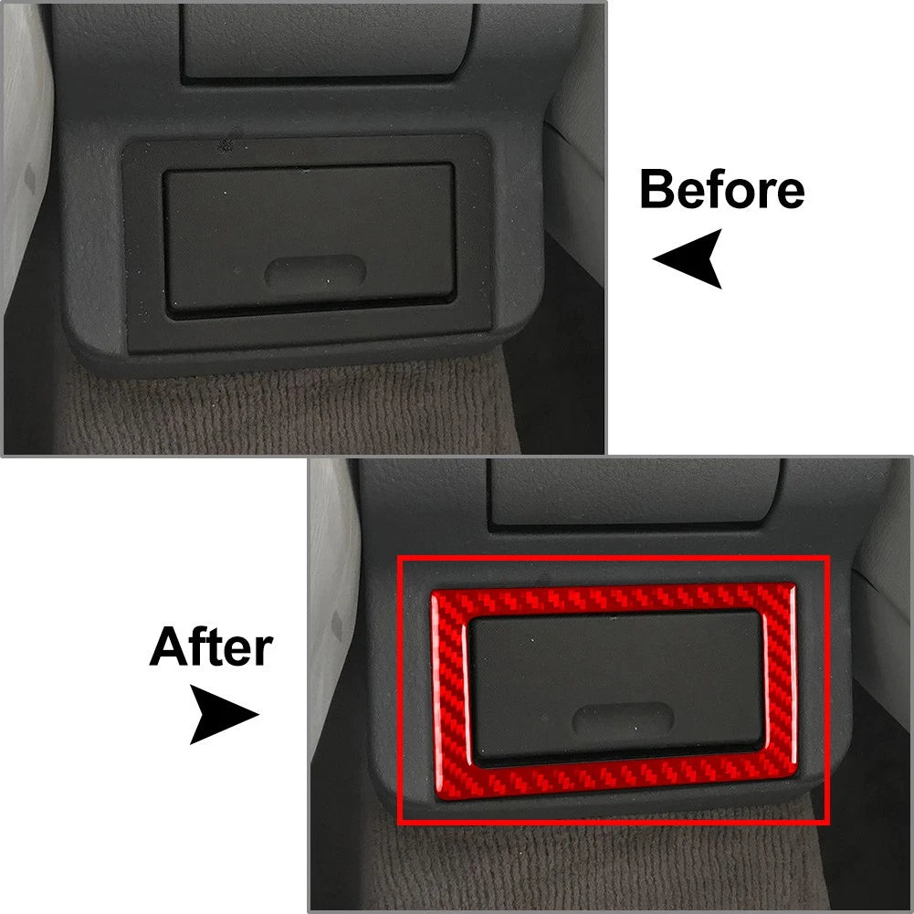 Rear Storage Box Frame Cover Trim for BMW 3 Series E36 (1994-1996) Carbon Fiber Red