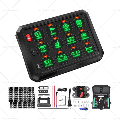 Smart RGB 12 Gang Switch Panel for Polaris RZR Jeep SUV Boat Truck