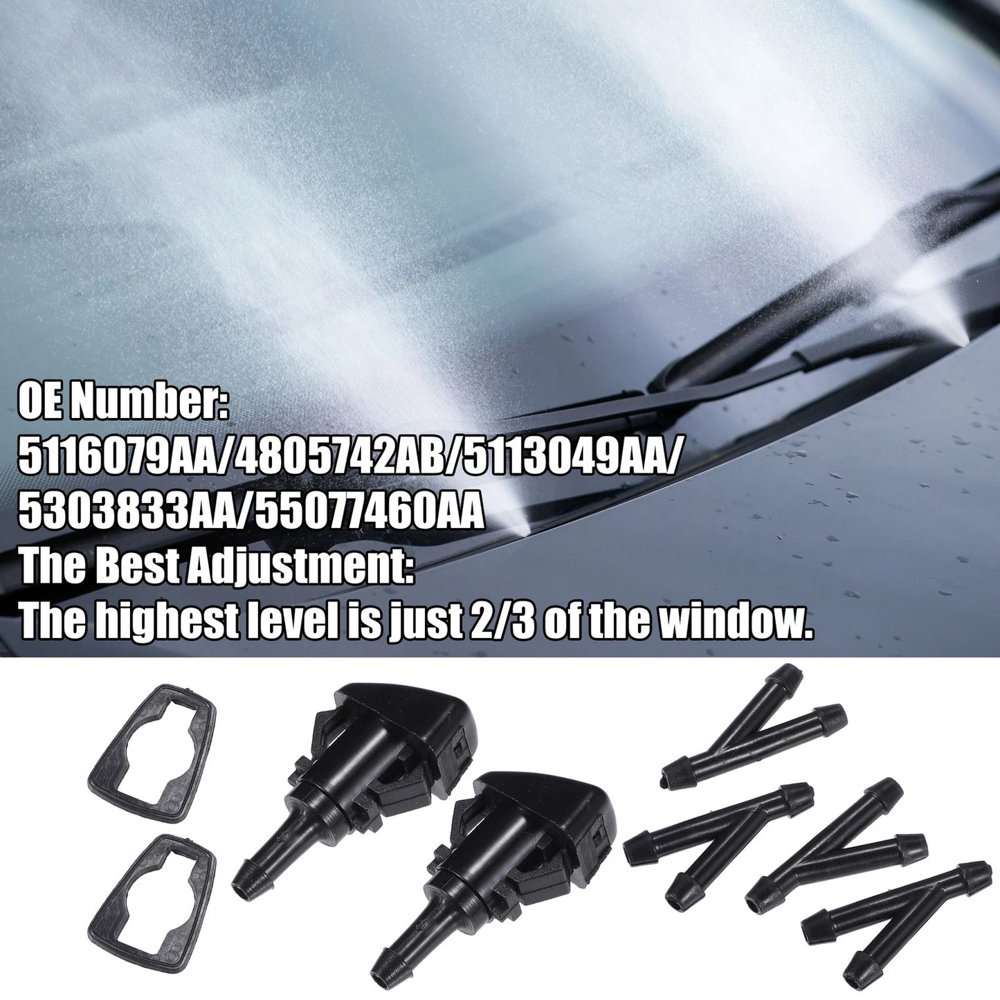 Set Windshield Washer Water Nozzle Spray for Chrysler 200