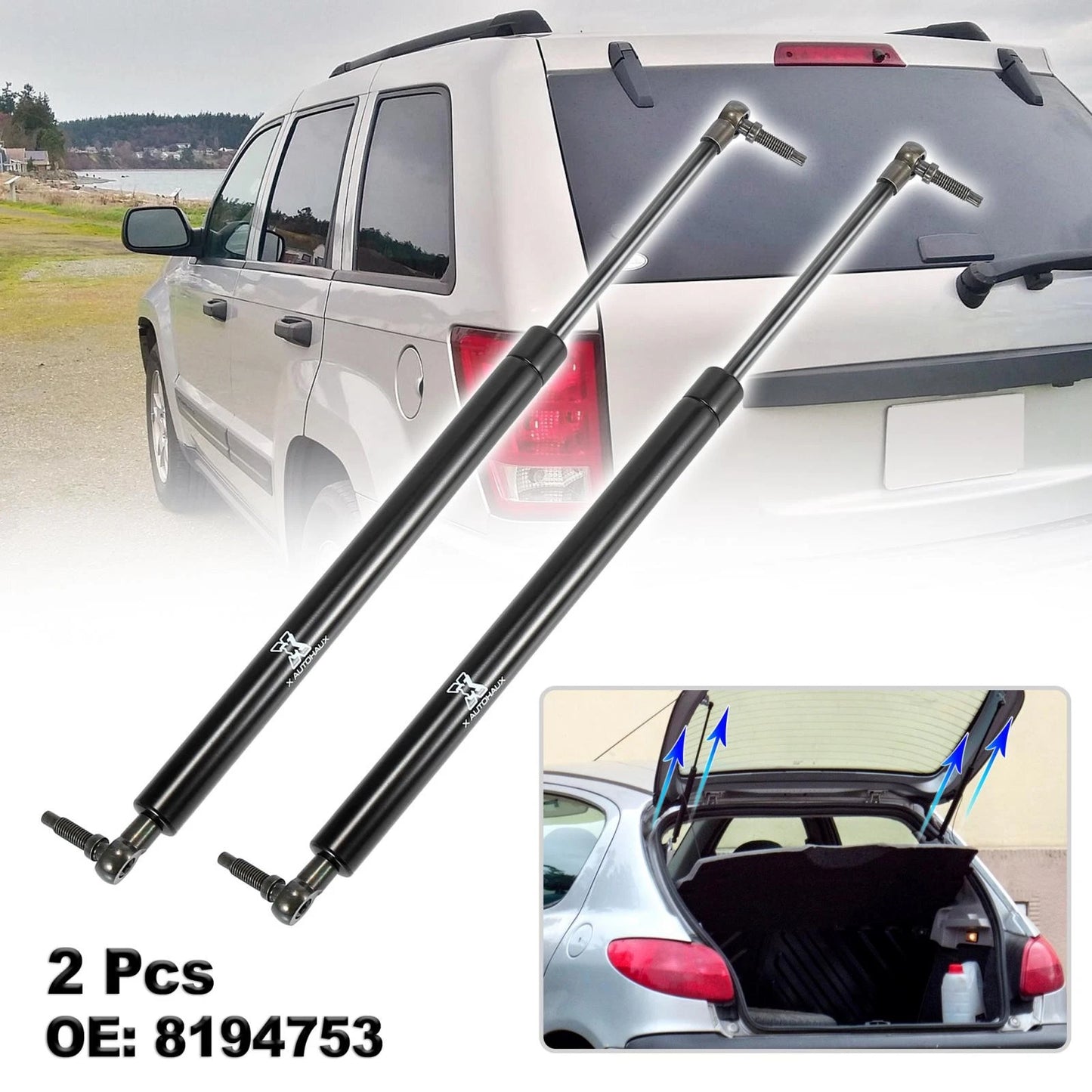 2 x Rear Trunk Lift Support Struts for Jeep Grand Cherokee (1999-2004)