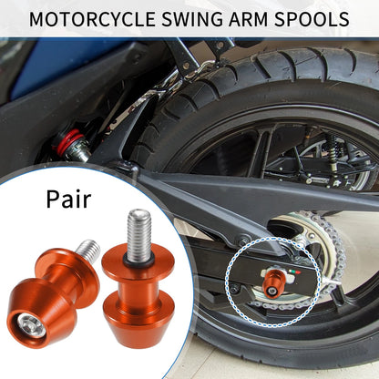 1 Pair Swingarm Spools 8mm CNC Swing Arm Sliders Stand Orange for Motorbike