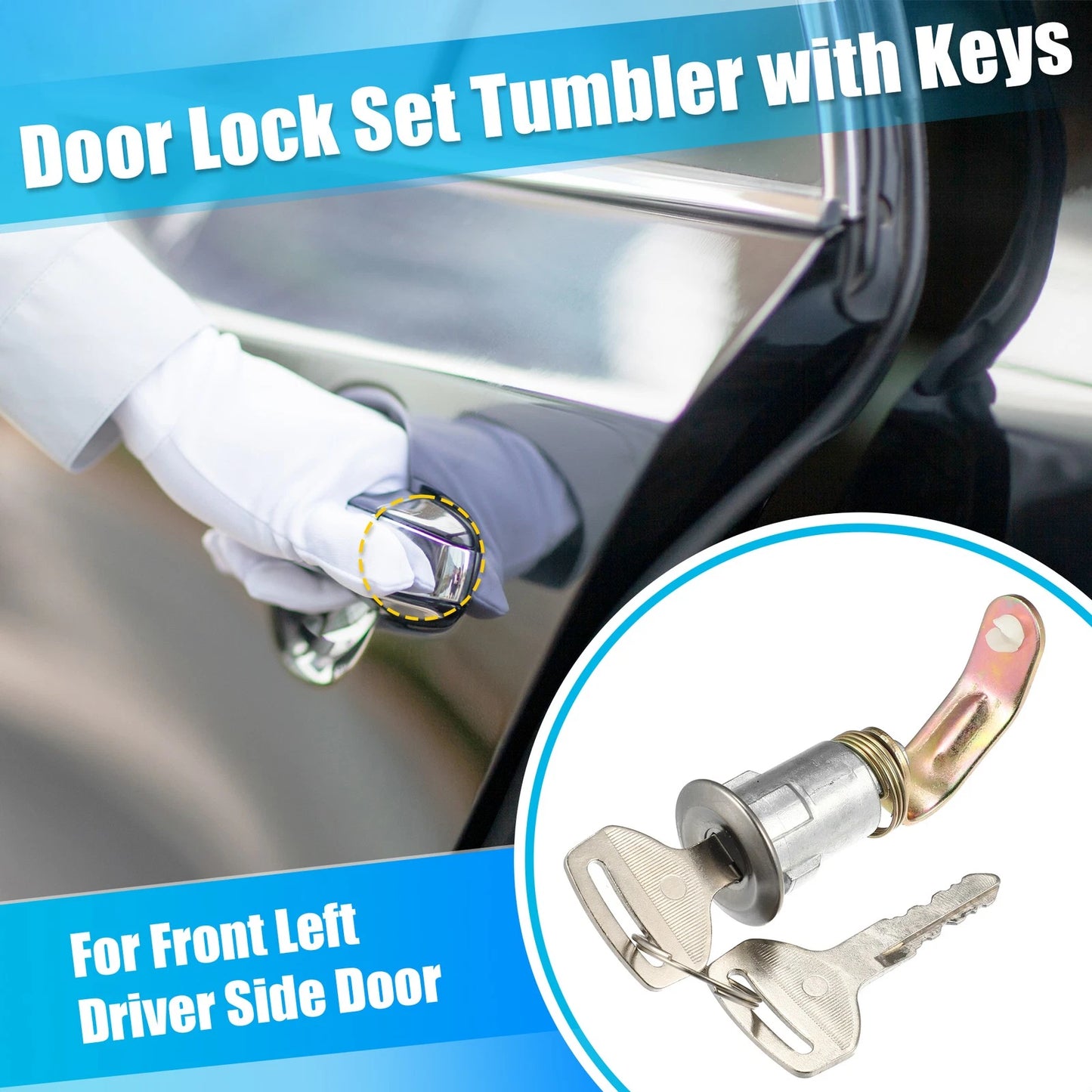 Door Lock Cylinder Set with Keys for Toyota Land Cruiser (1975-1983)