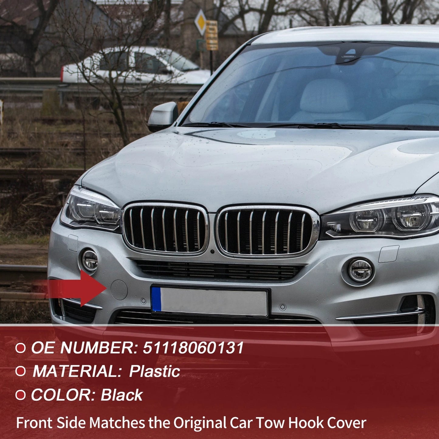 Tow Hook Cover for BMW X5 F15 (2014-2018) Black