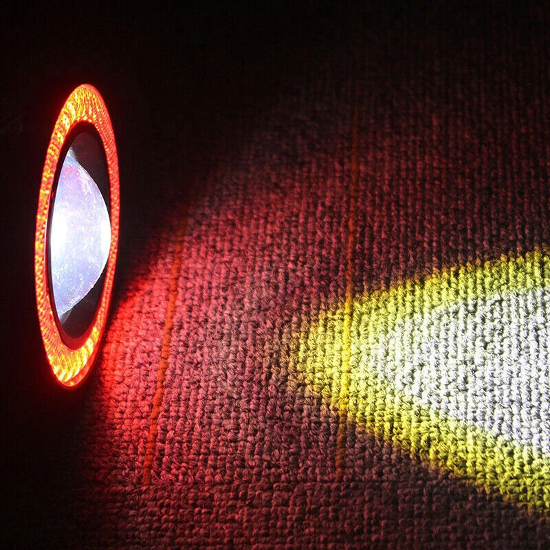 89mm LED Fog Light Lamp for Car Projector - Round Red Halo Angel Eye Bulbs