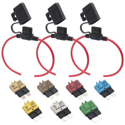 Manual Reset Blade Circuit Breaker with Fuse Holder for Car Boat Truck SUV