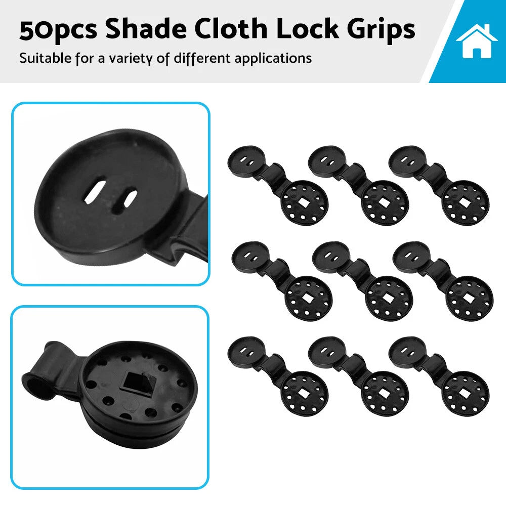 50PCS Heavy Duty Windproof Awning Clamp Grip for Shade Cloth
