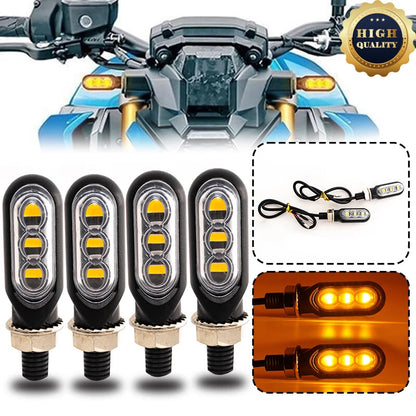 Mini LED Motorcycle Turn Signal Amber Light Blinker Indicator Lamp 4 x  (2015-2023)