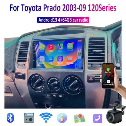 9'' Apple CarPlay Android Auto Radio for Toyota Prado (2003-2009)