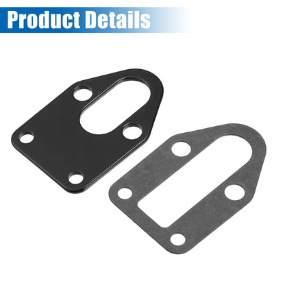Set Fuel Pump Mounting Plate with Gasket for Chevy SBC 283 327 Engine Black