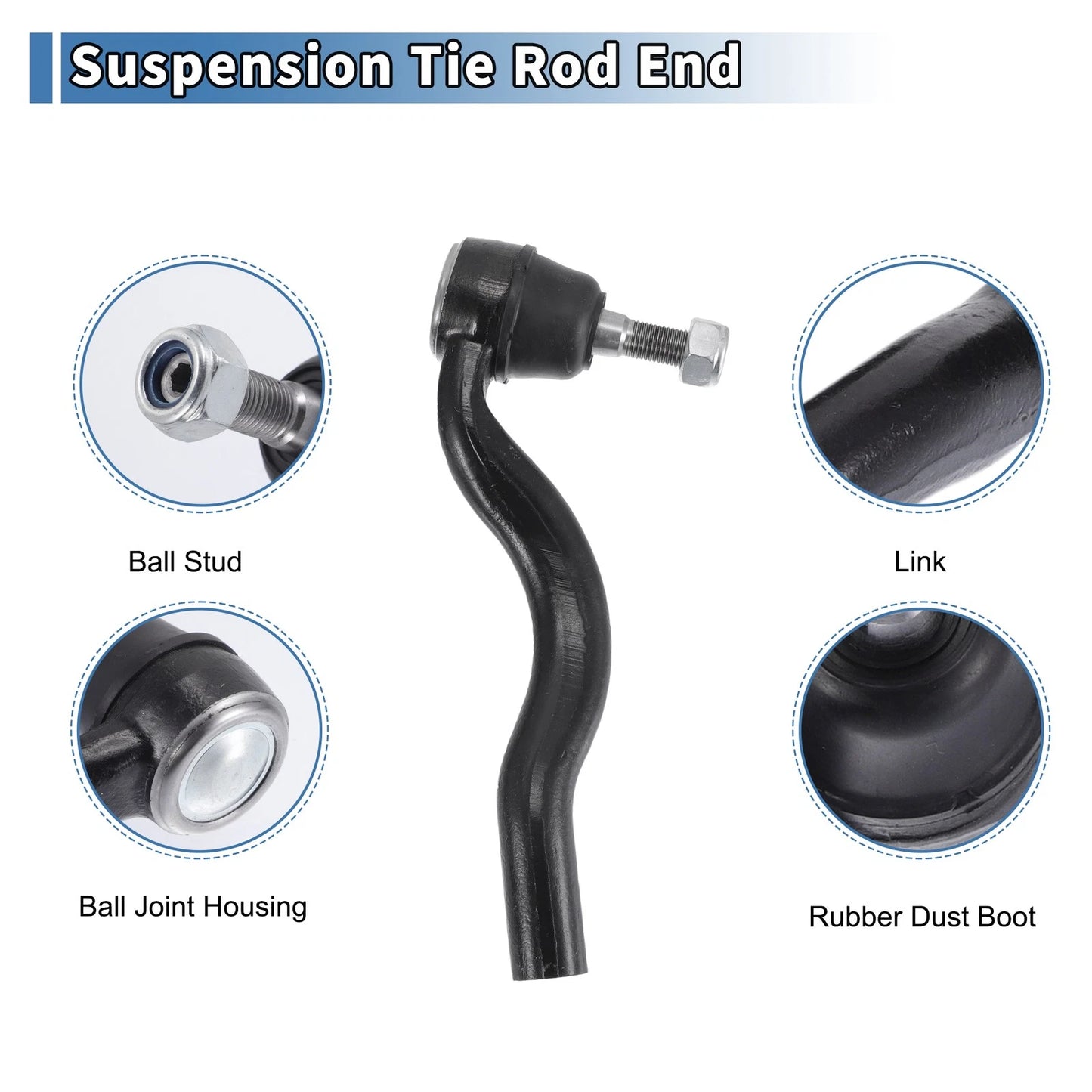 2 x Front Outer Tie Rod End Links Kit for Jeep Grand Cherokee, Dodge Durango