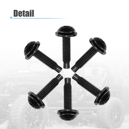 12 x Hard Top Torx Screws for Jeep Wrangler (2007-2018) Extra Long Black