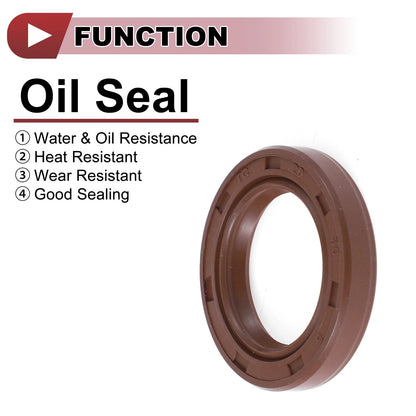 Oil Seal 20x30x5mm Brown 2 x FKM Rubber for Car