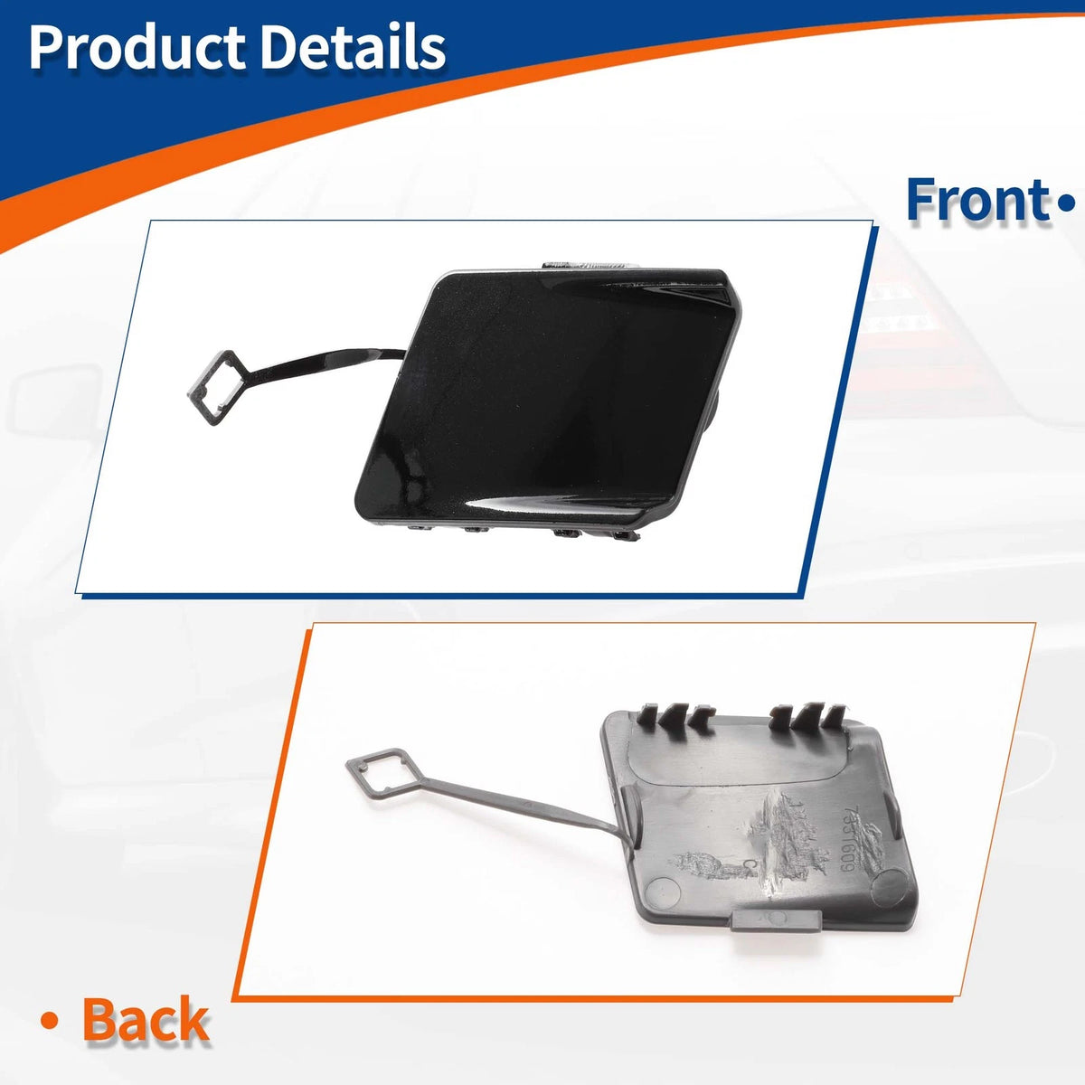 Rear Tow Hook Cover for BMW 5-Series Black Sapphire