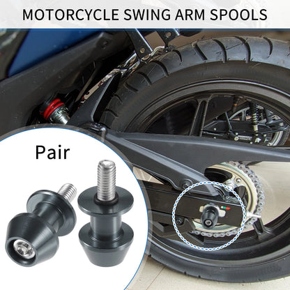 1 Pair Swingarm Spools 8mm CNC Swing Arm Sliders Titanium Tone for Motorbike