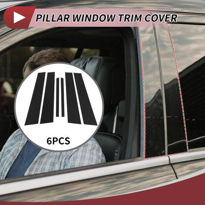 6 Pcs Door Pillar Window Trim for Mercedes C-Class (2008-2014) Black