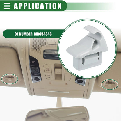Car Sun Visor Holder Clips for Mitsubishi Lancer (2006-2017) Gray