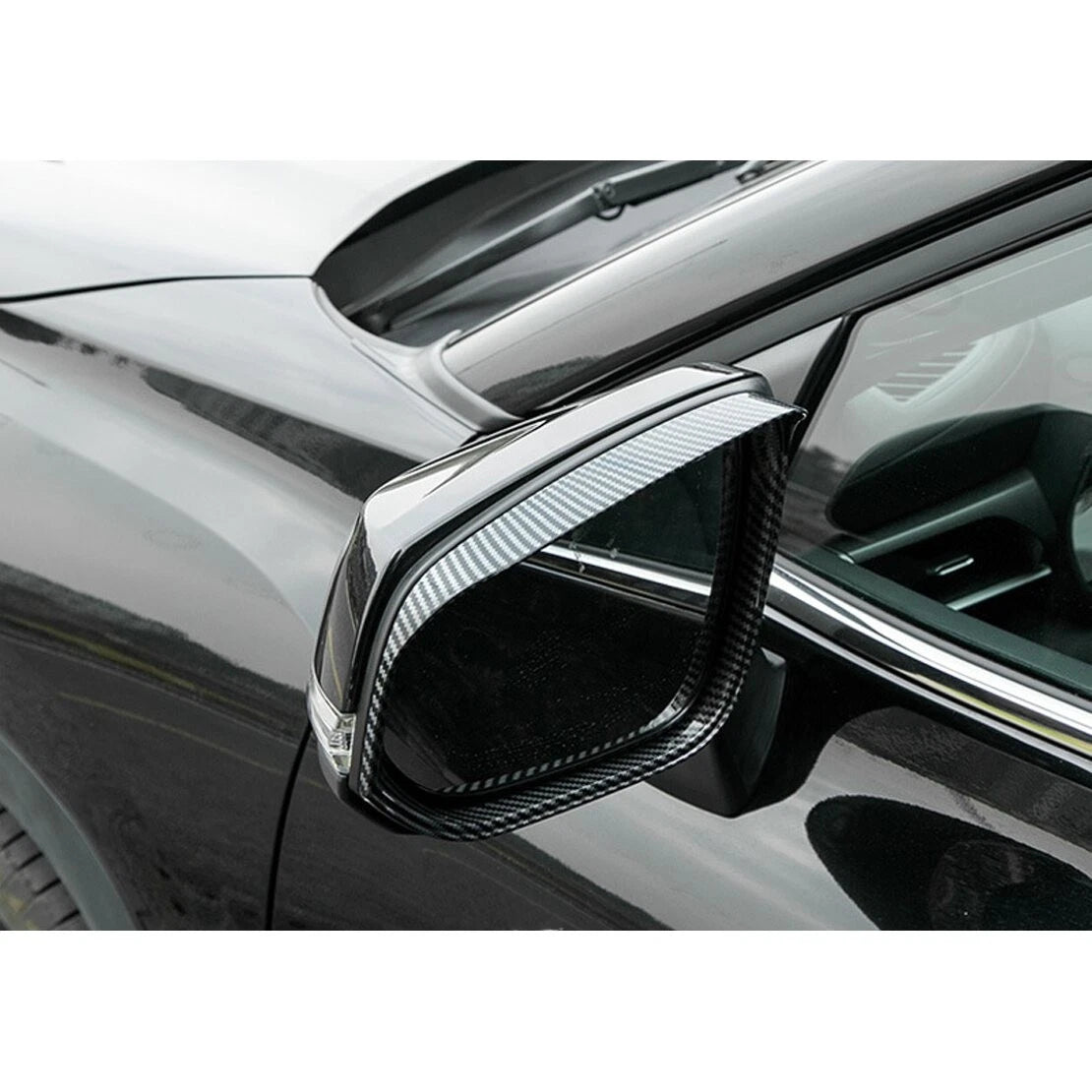 2 x Exterior Mirror Rain Eyebrow Covers for Toyota Highlander (2014-2019)