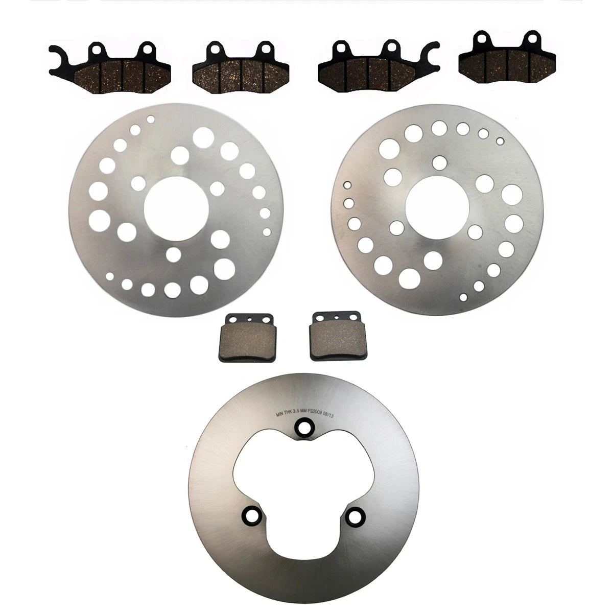 Pair Front & Rear Disc Rotors & Semi-Metal Pads for Suzuki LT-R450 (2006–2009)