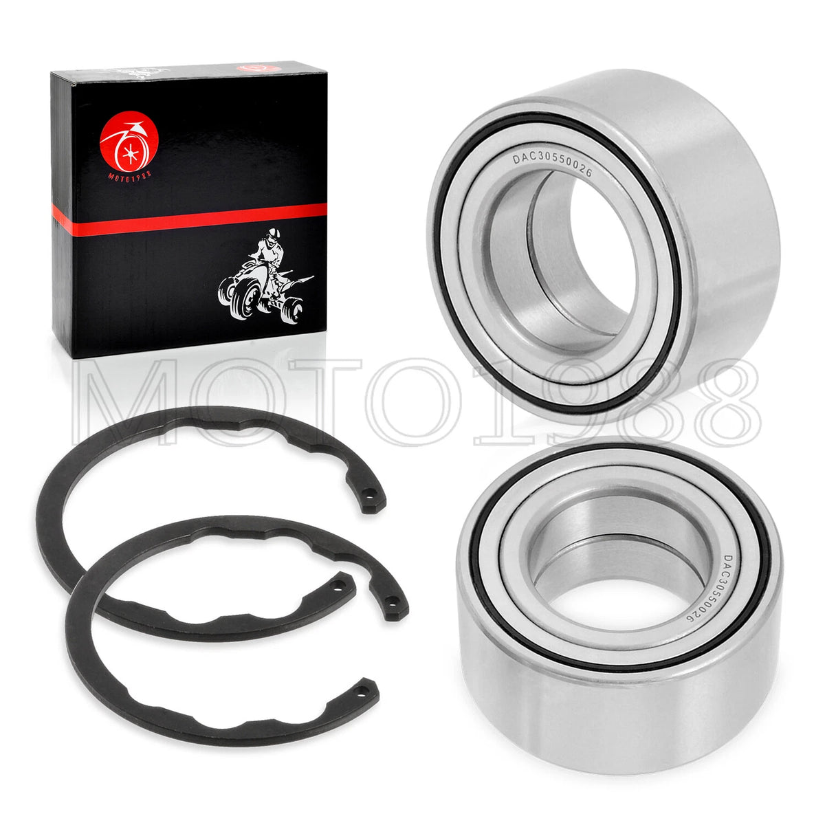 2 x Front Wheel Bearings + CIRCLIP for Kawasaki Bayou 300/400 4x4
