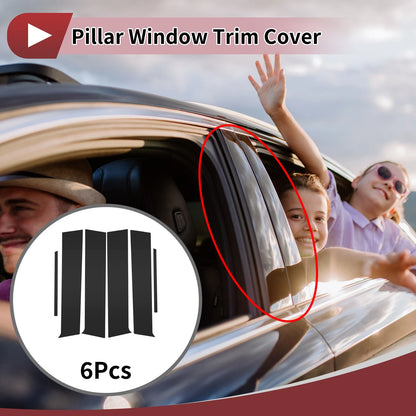 6 x Black Car Door Pillar Window Trim for Toyota Aqua (2011–2019)