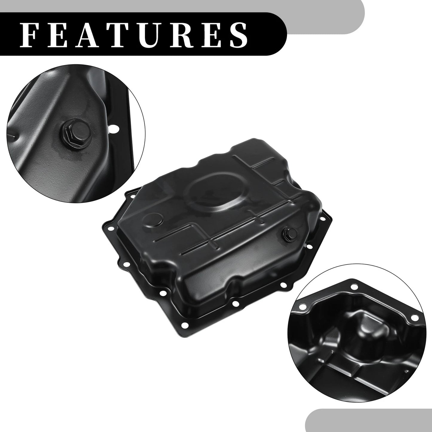 Engine Oil Pan for Dodge Challenger 2009-2010 - No.52852912AA/52852912AC Black