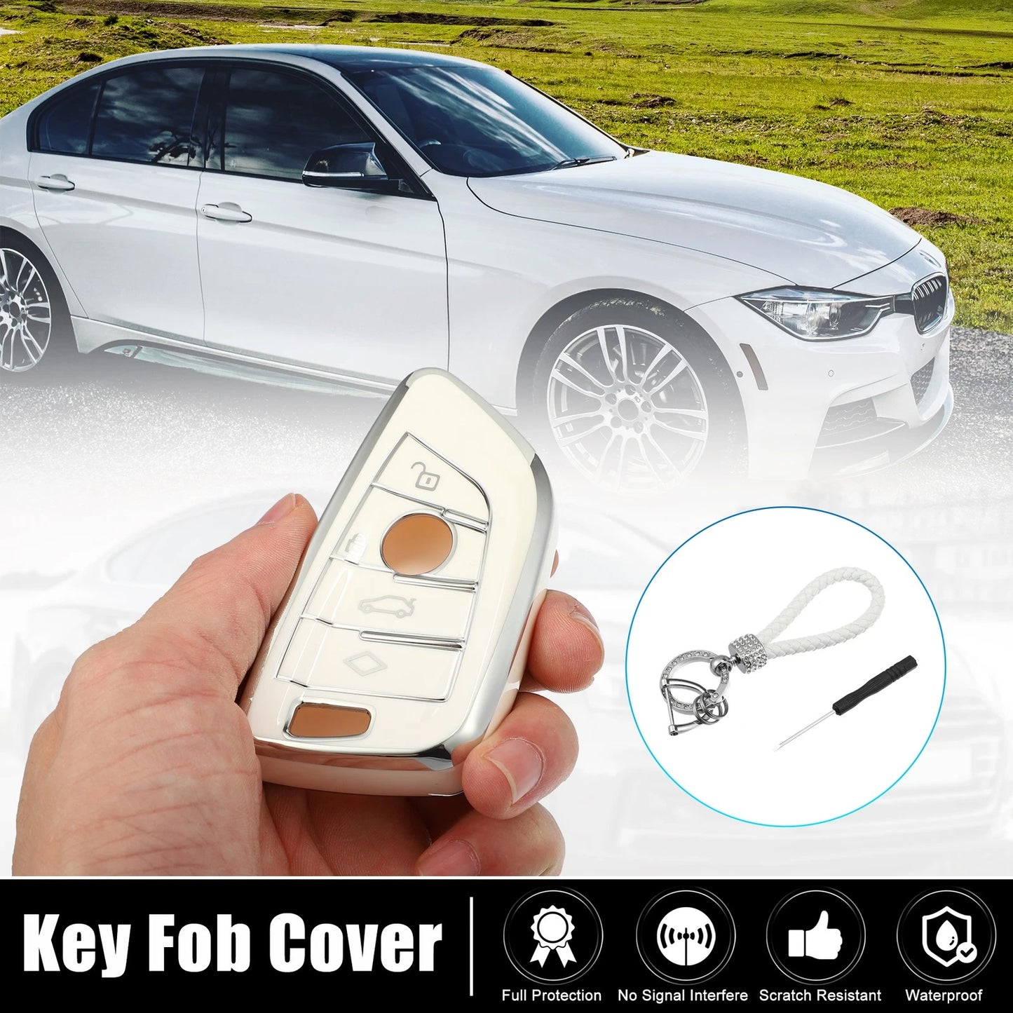 Keyless Entry Remote Control Key Fob Case for BMW (Fits Various Models)