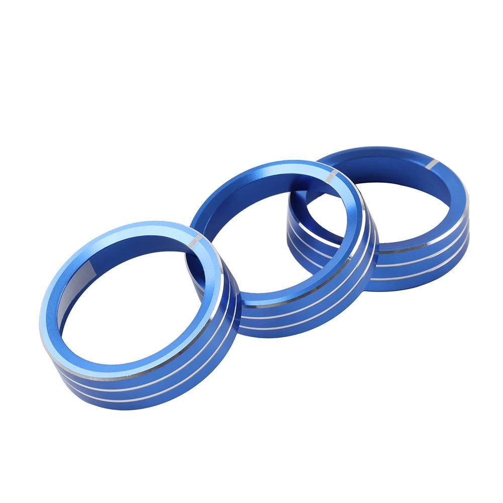 3 x Blue AC Control Knob Rings for Kia Cerato K3 Forte (2017-2018)