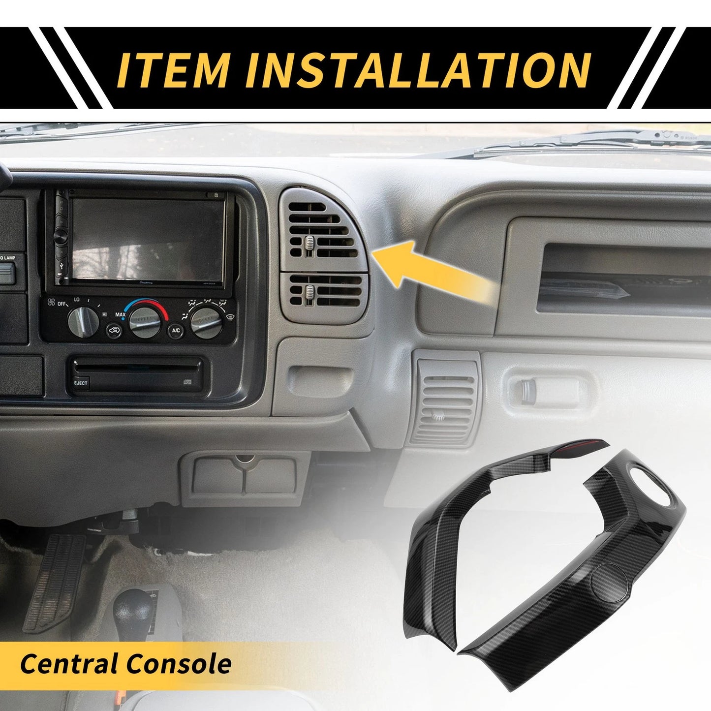 Carbon Fiber Pattern A/C Air Outlet Cover Trims for Toyota Tundra (2014–2021)