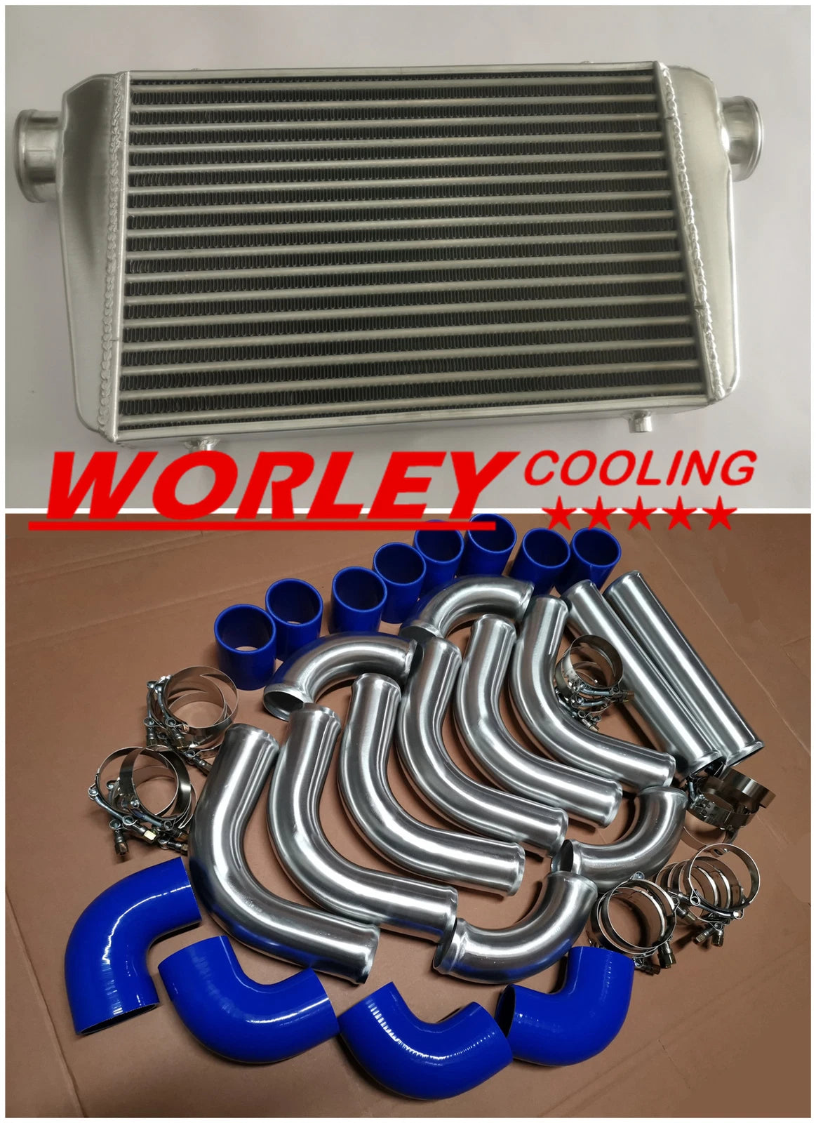 Universal Intercooler 450x300x70mm + 3" Aluminium Piping & Hose