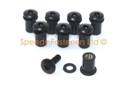 8x Black Aluminium Wind Shield Screen Bolts for Suzuki GSX-R 750 1100 GSXR