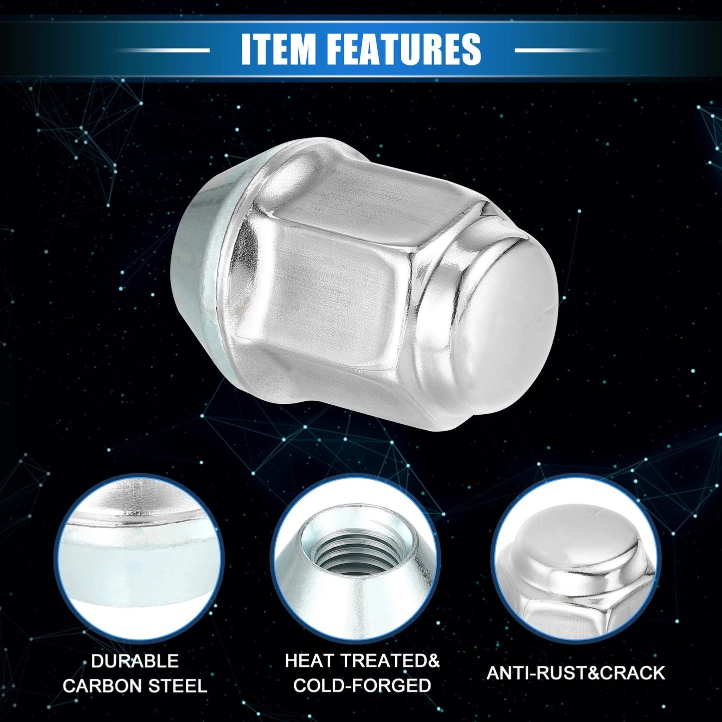20 Pcs M12x1.5 Wheel Lug Nut for Ford Focus and Dodge Grand Caravan