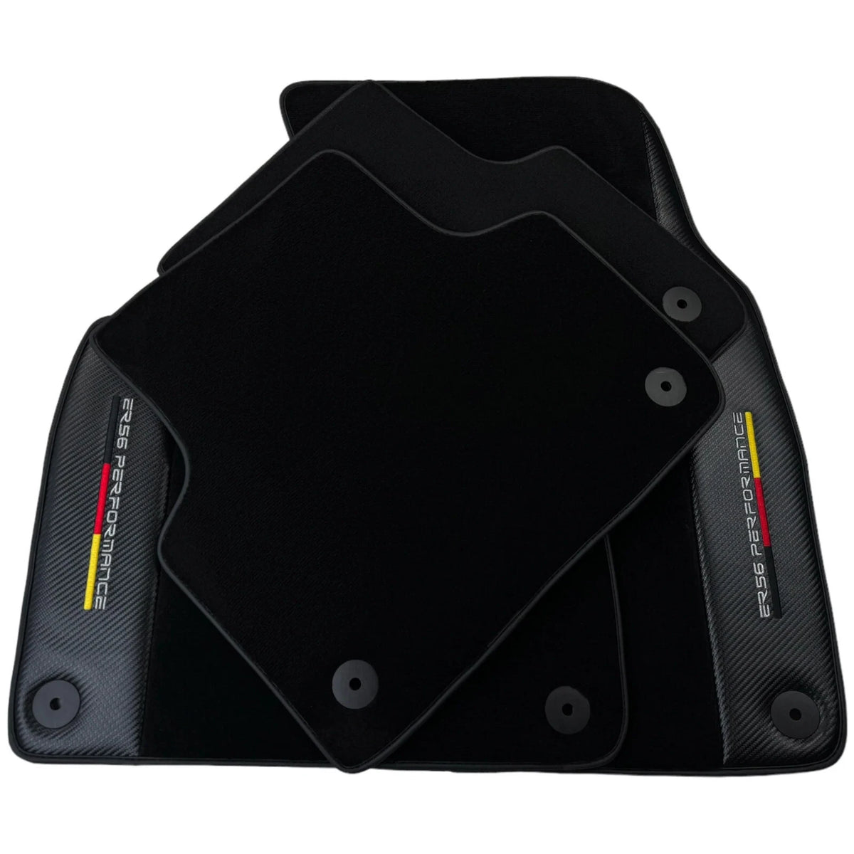 Black Floor Mats for Audi A4 B6 Sedan (2001-2004) with Carbon - 2 x Mats
