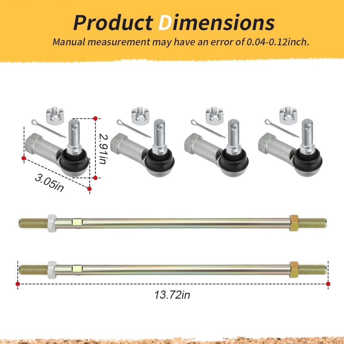 2 x Tie Rods End for Can-Am Renegade 1000R 1000 850 800R (2012–18)