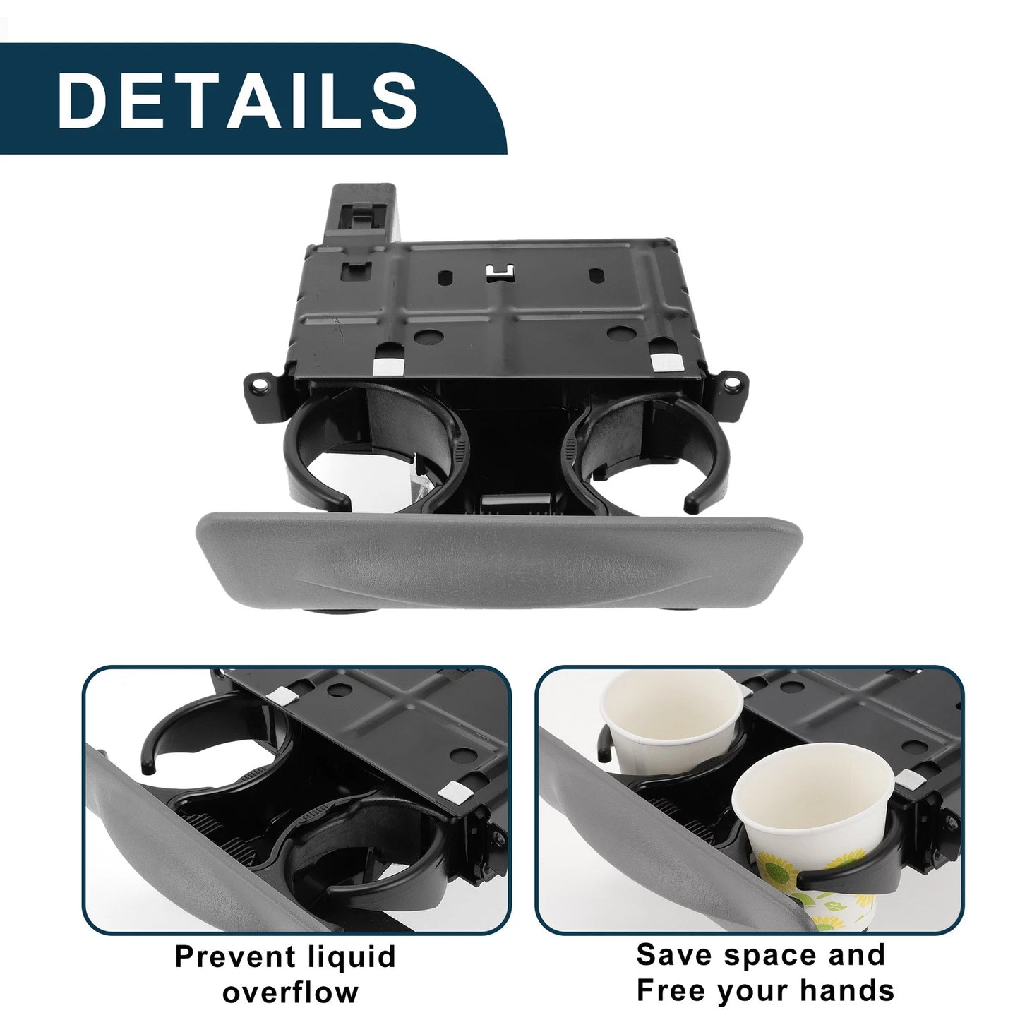 Cup Holder for Ford F-250 F-350 (2005-2010) 2 x Drink Holders Gray