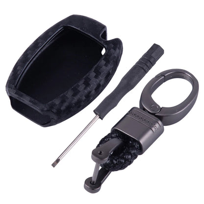 Carbon Fiber Remote Key Case Shell Cover for Benz A B C E Class (2010-2023)