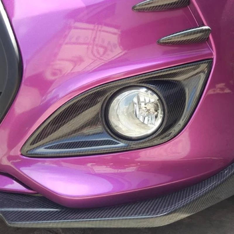 Real Carbon Fiber Front Bumper Fog Light Cover For Hyundai Veloster Turbo 12-17