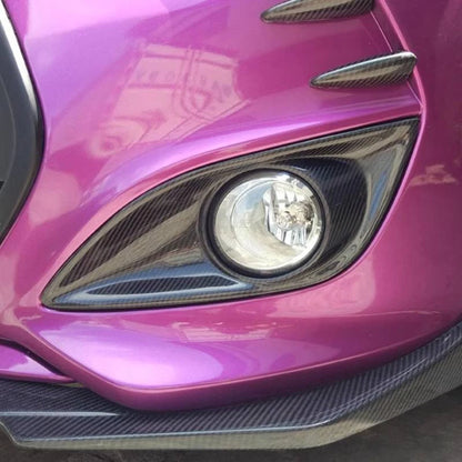 Real Carbon Fiber Front Bumper Fog Light Cover For Hyundai Veloster Turbo 12-17