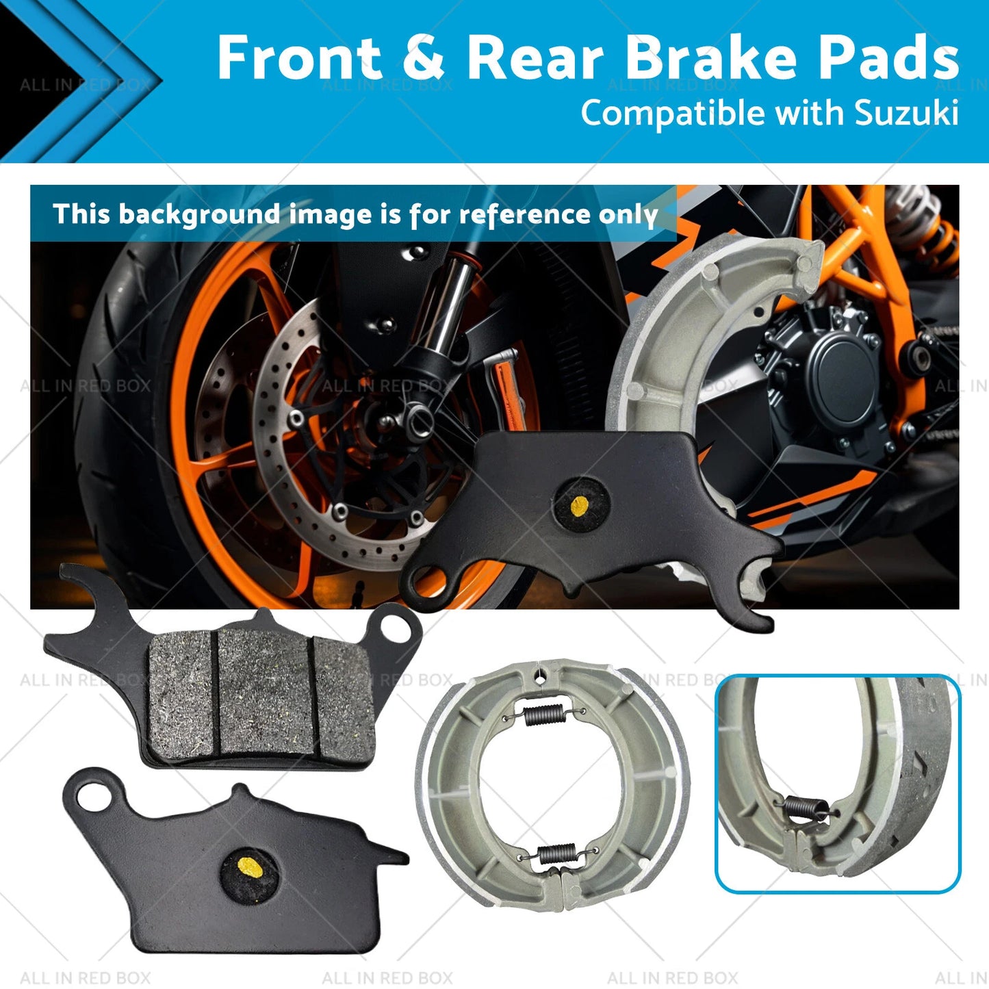 Front & Rear Brake Pads for Suzuki UK 110 Address (2017-2021)