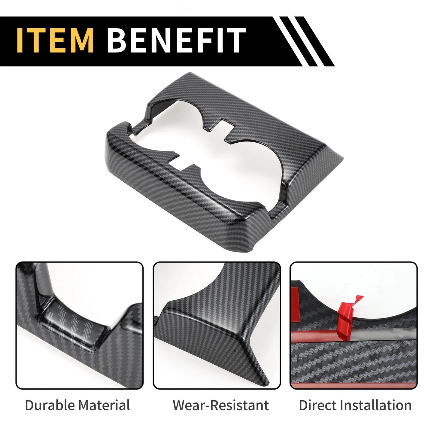 Armrestbox Rear Cup Holder Cover for Chevy Colorado Carbon (2023-2024)