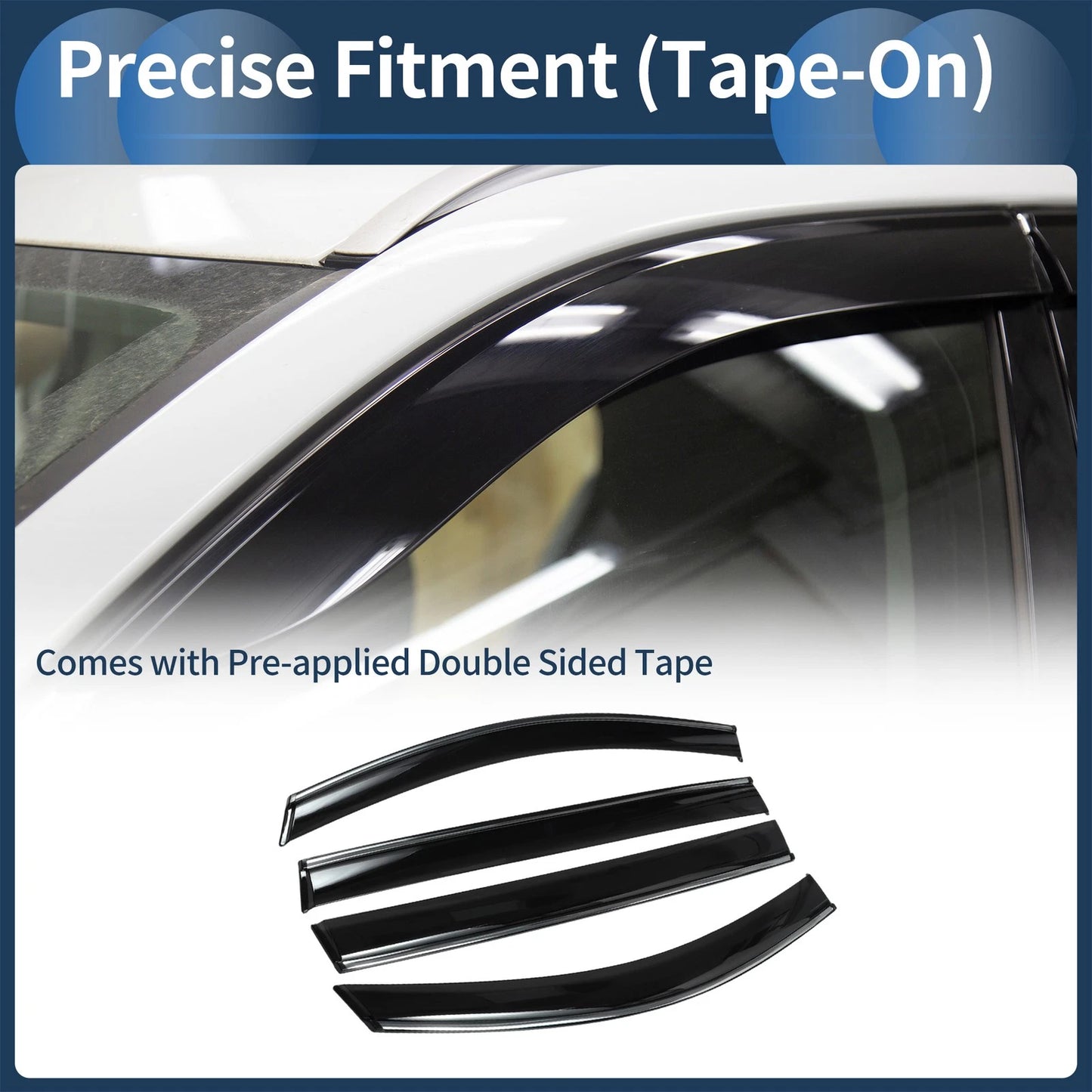 Window Deflectors for Toyota Sienna 2021 Side Window Vent Visors Black 1 Set