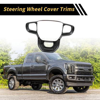 Carbon Fiber Steering Wheel Cover Trim for Ford Ranger (2023-2024)