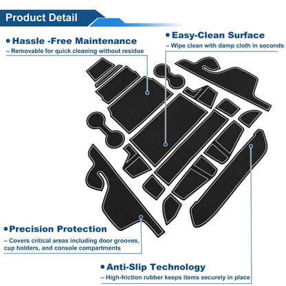 19 Pcs PVC Non-Slip Mat for Ford Ranger (2023-2025)
