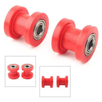 2 x 10mm Chain Roller Slider Tensioner Wheel for Mini Bike Moto ATV Red