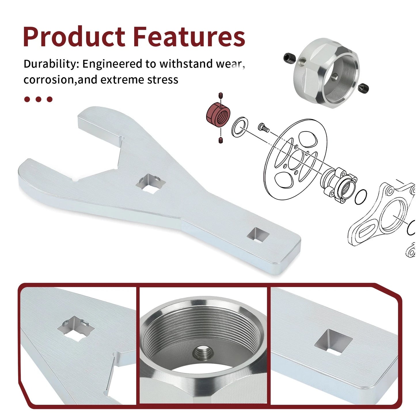 46mm Rear Axle Nut Wrench Tool & Lock Nut for Yamaha Raptor 125 (2011–2013)