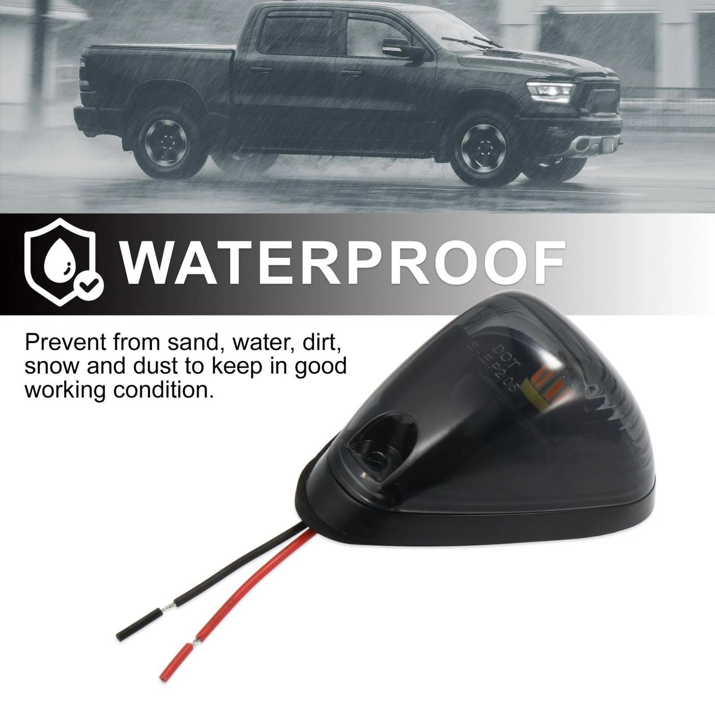 5 x Smoked Black Cab Marker Light Covers for Ford F150 (1999-2016)
