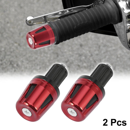 Pair 17mm Hand Grips Handlebar End Caps Plug for Motorcycle Red