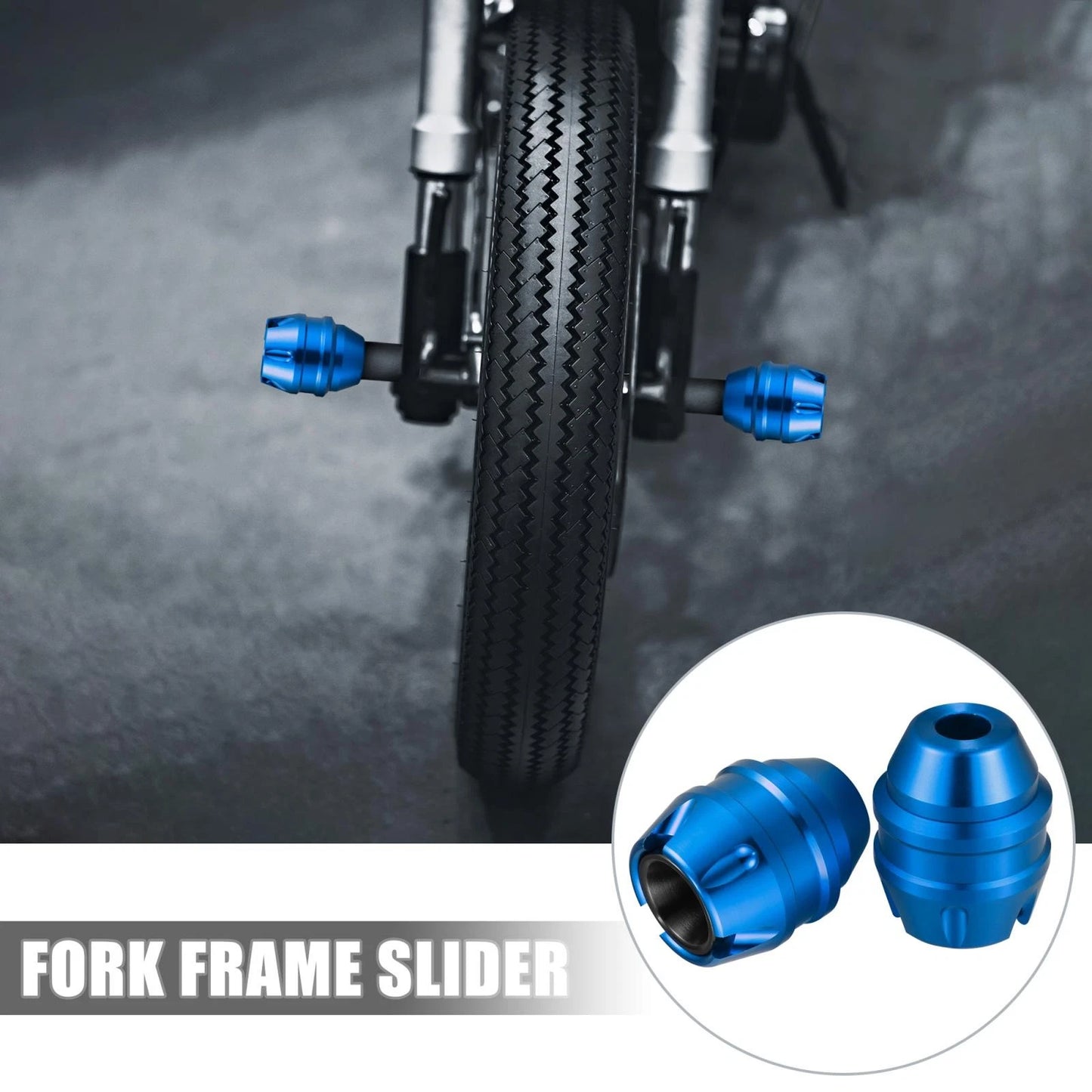 1 Pair Anti Drop Fork Frame Slider for Motorcycle Front Frame Sliders Blue