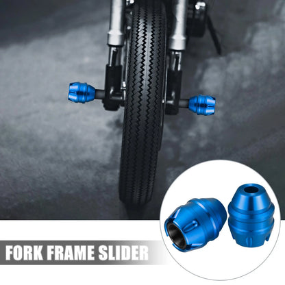 1 Pair Anti Drop Fork Frame Slider for Motorcycle Front Frame Sliders Blue