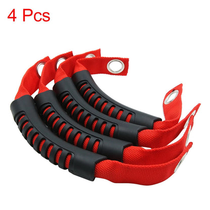 4 x Red Rear Seat Grab Handle Grips for Jeep Wrangler (2007-2018)