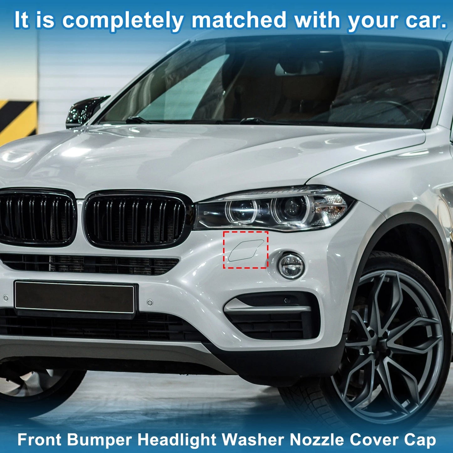 Front Left Washer Nozzle Cover for BMW X6 (2015-2019) Silver Tone